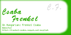 csaba frenkel business card